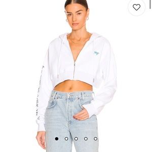Mayfair group x REVOLVE Cropped Zip-Up Hoodie in White S/M